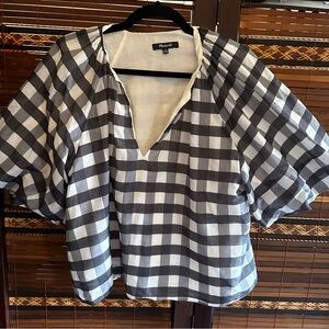 Madewell Gingham Cotton and Silk Shirt
